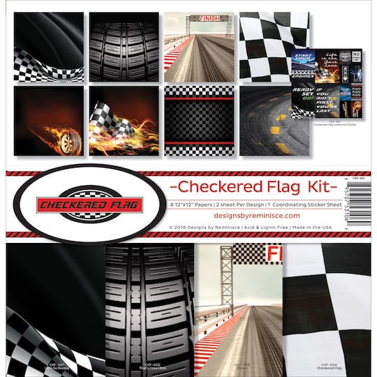Reminisce Collection Kit 12&#x22;X12&#x22;-Checkered Flag